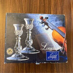NWT Cristal d’Arques Longchamp Crystal Candlesticks